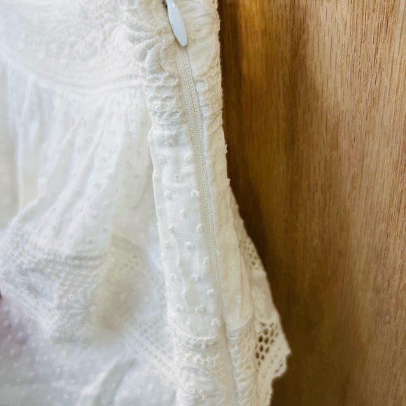 LoveShackFancy Cream Tiered Lace Skirt - Picture 2 of 4